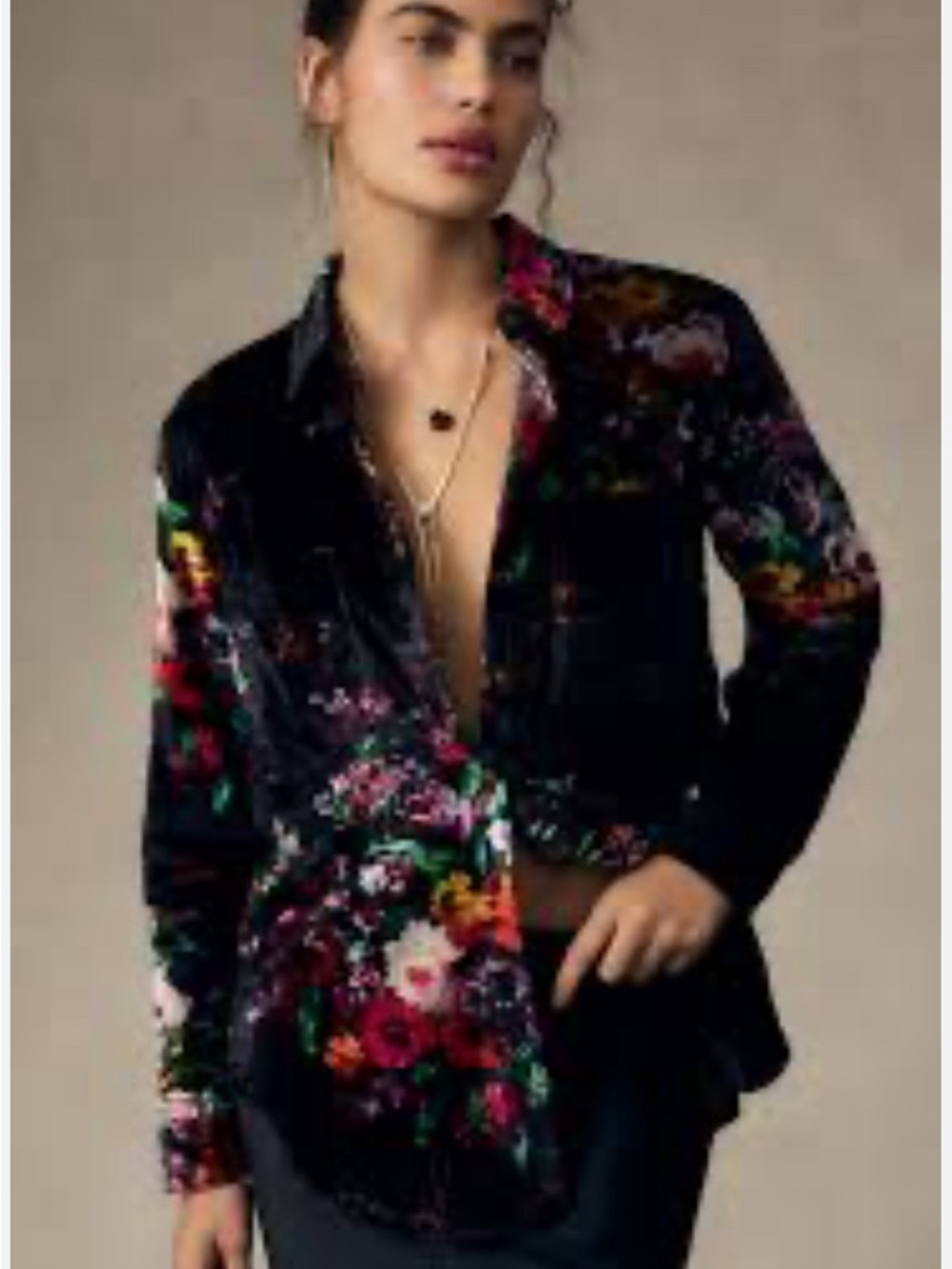 Anthropologie Pilcro Relaxed Velvet Button down Shirt
